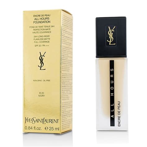 yves saint laurent b20 ivory|All Hours Full Coverage Matte Foundation trial size in B20 Ivory.